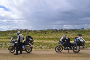 Tiefer Sand, nicht so fein zu fahren Deep sand, not so fine to ride