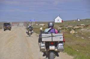 Die letzten Meter in der Mongolei. The last meters in Mongolia.